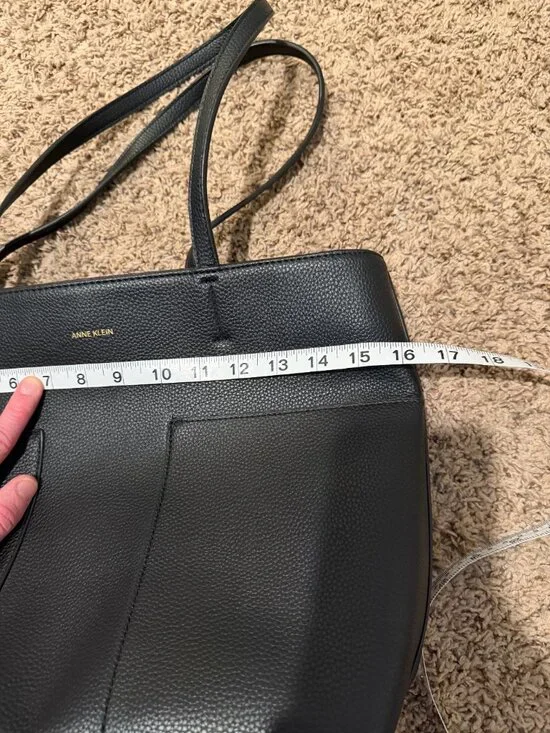 Anne Klein Black Tote Bag EUC - Large Minimalist Shoulder Bag - Picture 8 of 8